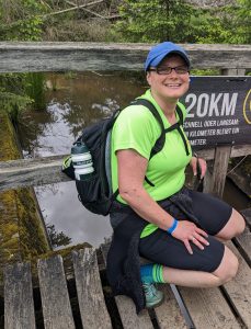 auf dem Bild seht ihr mich und einen kleinen Teil vom Rucksack