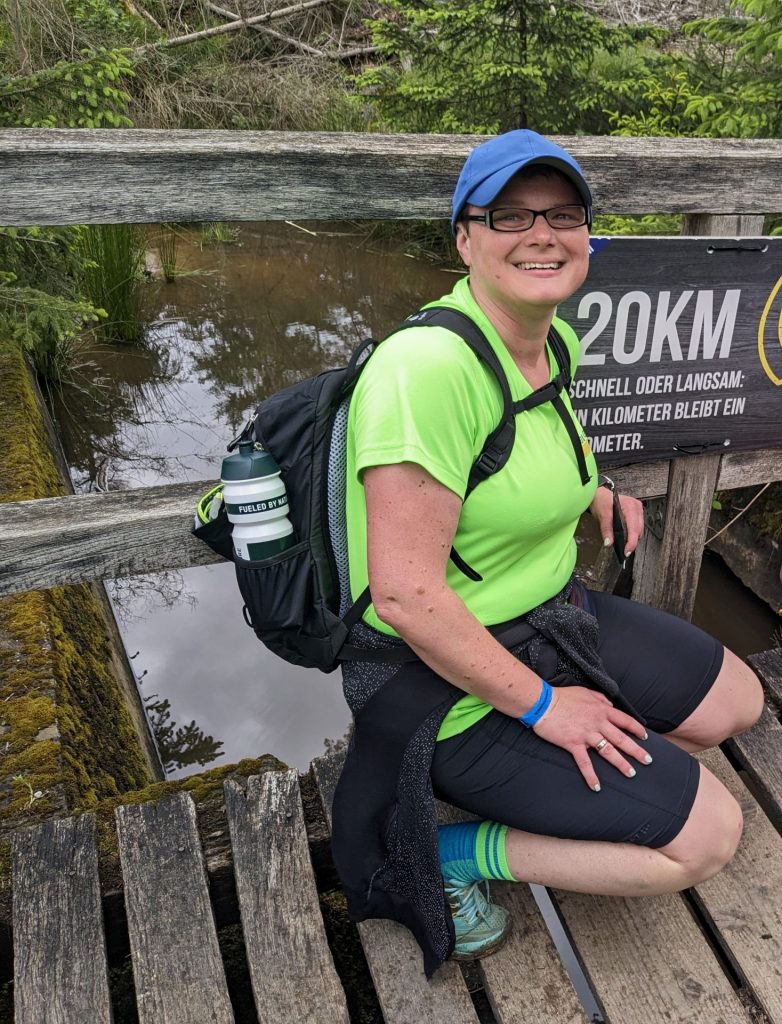 auf dem Bild seht ihr mich und einen kleinen Teil vom Rucksack